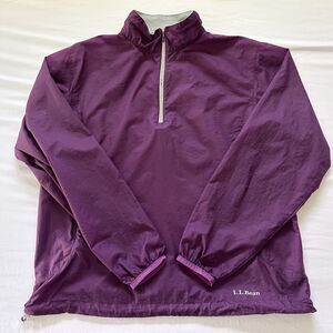 L.L.Bean Windbreaker Womens M Purple Quarter Zip Pullover Lightweight Jacket